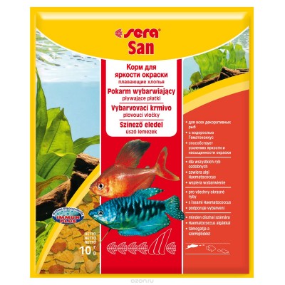 Sera "San Nature" 10 г (хлопья для яркости окраски) Sera "San Nature" 10 г (хлопья для яркости окраски)