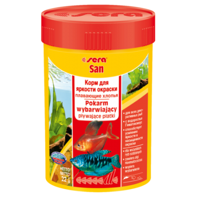 Sera "San Nature" 100 мл (хлопья для яркости окраски) Sera "San Nature" 100 мл (хлопья для яркости окраски)