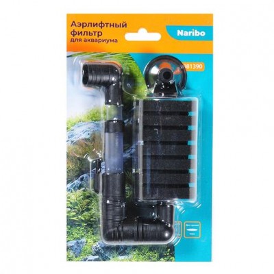 Naribo "Фильтр аэрлифтный S" (губка на присосках) 8,5х5х18,5см Naribo "Фильтр аэрлифтный S" (губка на присосках) 8,5х5х18,5см