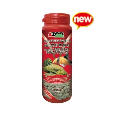 Azoo "9 in 1 Pleco Wafer" 330 мл (корм для кольчужных сомов) Azoo "9 in 1 Pleco Wafer" 330 мл (корм для кольчужных сомов)