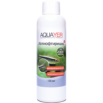 Aquayer "Ихтиофтирицид" 100 мл на 2000 л (борьба с ихтиофтириозом) Aquayer "Ихтиофтирицид" 100 мл на 2000 л (борьба с ихтиофтириозом)