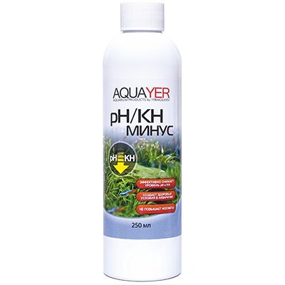 Aquayer "pH/KH минус" 250 мл (средство для снижения карбонатной жёсткости и pH) Aquayer "pH/KH минус" 250 мл (средство для снижения карбонатной жёсткости и pH)