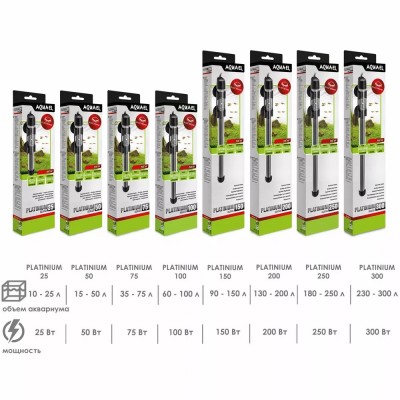 Aquael "Platinum Heater 150" 150 Вт, до 150 л (Стеклянный нагреватель) Aquael "Platinum Heater 150" 150 Вт, до 150 л (Стеклянный нагреватель)