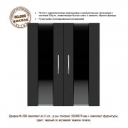 Ф-290 Чёрный + Стекло (дверки для тумб Р 110/125/200/250; П 120/140/180/240)