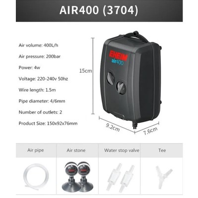 Eheim "Air400" 400 л/час, 4 Вт компрессор для аквариума до 500л Eheim "Air400" 400 л/час, 4 Вт компрессор для аквариума до 500л