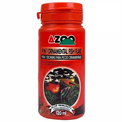 Azoo "9 in 1 Ornamental Fish Flake" 120 мл (хлопья для всех видов рыб) Azoo "9 in 1 Ornamental Fish Flake" 120 мл (хлопья для всех видов рыб)