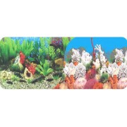 Фон двухсторонний "Растительный темно синий/белый кораллы морской" высота 60см