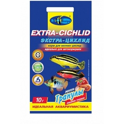Биодизайн "Экстра-Цихлид" 10г (мелкие гранулы) Биодизайн "Экстра-Цихлид" 10г (мелкие гранулы)