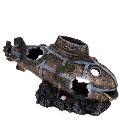 Prime "Затонувшая подводная лодка" 30*11.2*18 см (декорация пластиковая) Prime "Затонувшая подводная лодка" 30*11.2*18 см (декорация пластиковая)