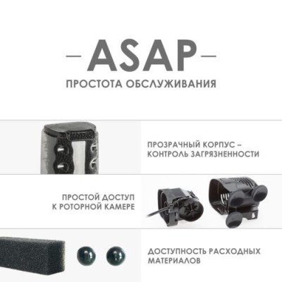 Aquael "Asap Filter 300" 300 л/час, 4.2 Вт Фильтр для аквариума до 60л Aquael "Asap Filter 300" 300 л/час, 4.2 Вт Фильтр для аквариума до 60л