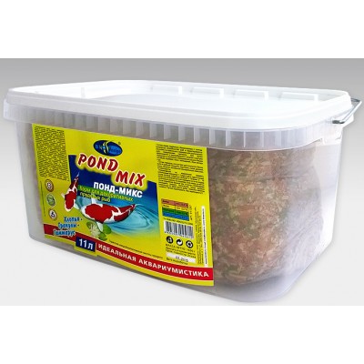 Биодизайн "Понд-Микс" 11л (хлопья/гранулы/гаммарус) Биодизайн "Понд-Микс" 11л (хлопья/гранулы/гаммарус)