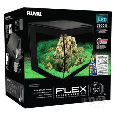 Fluval "Flex" Чёрный, 57 л, LED 9 Вт, Фильтр 560 л/час (аквариум) Fluval "Flex" Чёрный, 57 л, LED 9 Вт, Фильтр 560 л/час (аквариум)