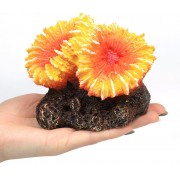 Морские полипы 11х9х9см (Коралл искуственный) оранж