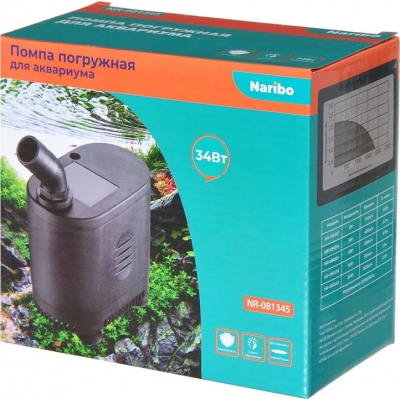 Naribo "Помпа подъемная 1830" 34W 1830л/ч h-2.2м Naribo "Помпа подъемная 1830" 34W 1830л/ч h-2.2м