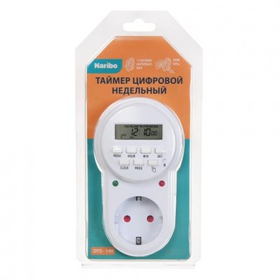 Naribo "Таймер цифровой DTS-140" с интервалом 1 секунда, 140вкл/выкл в неделю Naribo "Таймер цифровой DTS-140" с интервалом 1 секунда, 140вкл/выкл в неделю