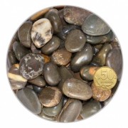 Галька Биодизайн бело-черно-коричневая 15-25мм. Пакет 4л. 5кг.