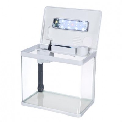 Аквариум PRIME, 15л, белый, с LED светильником, фильтром и кормушкой Аквариум PRIME, 15л, белый, с LED светильником, фильтром и кормушкой