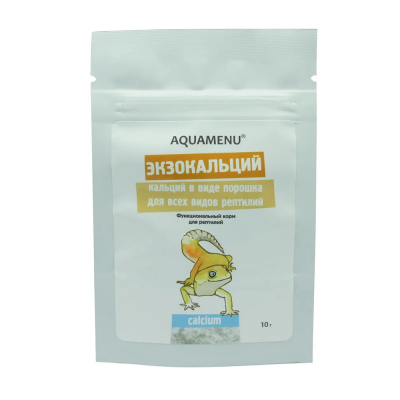AQUAMENU "Экзокальций" 10 г Кормовая добавка для рептилий и амфибий AQUAMENU "Экзокальций" 10 г Кормовая добавка для рептилий и амфибий