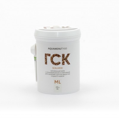 Aquamenu Pro "ГСК-МL" гречишно-спирулиновые 2-2,5 мм гранулы 250л/90г (корм для рыб) Aquamenu Pro "ГСК-МL" гречишно-спирулиновые 2-2,5 мм гранулы 250л/90г (корм для рыб)