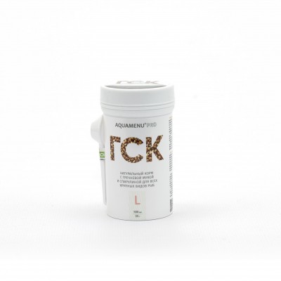 Aquamenu Pro "ГСК-L" гречишно-спирулиновые 3-4 мм гранулы 100мл/35г (корм для рыб) Aquamenu Pro "ГСК-L" гречишно-спирулиновые 3-4 мм гранулы 100мл/35г (корм для рыб)