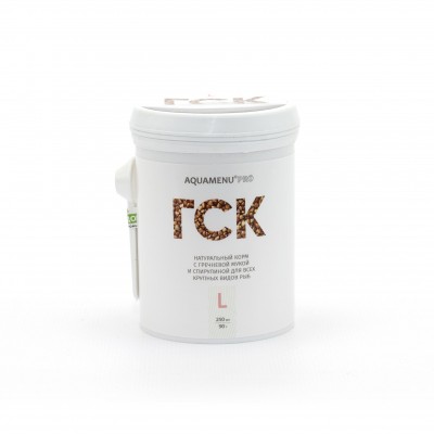 Aquamenu Pro "ГСК-L" гречишно-спирулиновые 3-4 мм гранулы 250мл/90г (корм для рыб) Aquamenu Pro "ГСК-L" гречишно-спирулиновые 3-4 мм гранулы 250мл/90г (корм для рыб)