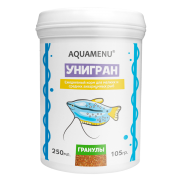 Aquamenu "Унигран" 250мл/105г тонущие гранулы 1-2мм  (корм для рыб)