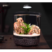 Аквариум-колба с донным фильтом + LED подсветка 18*18*21см черный