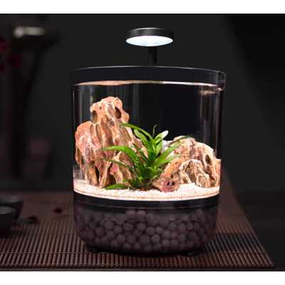 Аквариум-колба с донным фильтом + LED подсветка 18*18*21см черный Аквариум-колба с донным фильтом + LED подсветка 18*18*21см черный