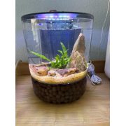 Аквариум-колба с крышкой с донным фильтом + LED подсветка 18*18*21см черный