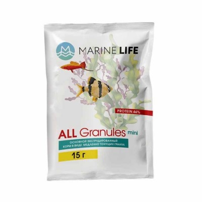 Marine Life "ALL Granules 4-5мм" 15г гранулы (корм) Marine Life "ALL Granules 4-5мм" 15г гранулы (корм)