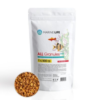 Marine Life "ALL Granules mini 2-3мм" 1л гранулы (корм) Marine Life "ALL Granules mini 2-3мм" 1л гранулы (корм)