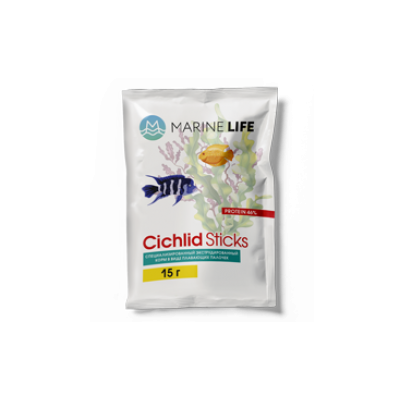 Marine Life "Cichlid Sticks" 10-15мм 15г палочки (корм) Marine Life "Cichlid Sticks" 10-15мм 15г палочки (корм)