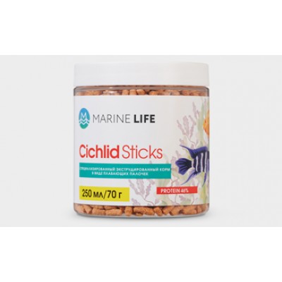 Marine Life "Cichlid Sticks" 10-15мм 250мл палочки (корм) Marine Life "Cichlid Sticks" 10-15мм 250мл палочки (корм)