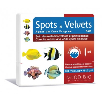 Prodibio "Spots & Velvets Salt" 6 ампул (борьба с эктопаразитами в морском аквариуме) Prodibio "Spots & Velvets Salt" 6 ампул (борьба с эктопаразитами в морском аквариуме)
