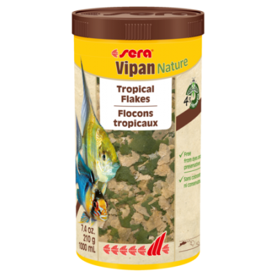 Sera "Vipan Nature" 1 л (натуральный основной корм в виде хлопьев) Sera "Vipan Nature" 1 л (натуральный основной корм в виде хлопьев)