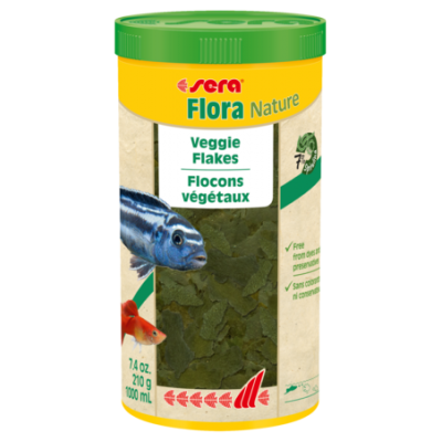 Sera "Flora Nature" 1 л (натуральные растительные хлопья) Sera "Flora Nature" 1 л (натуральные растительные хлопья)