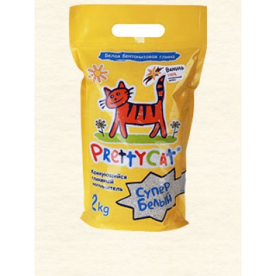 PrettyCat "Супер Белый с ароматом ванили" 2кг (Комкующийся глиняный наполнитель) PrettyCat "Супер Белый с ароматом ванили" 2кг (Комкующийся глиняный наполнитель)
