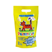 PrettyCat "Супер Белый горная лаванда" 2кг (Комкующийся глиняный наполнитель)