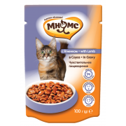 Мнямс "Паучи с ягненком в соусе для кошек" 100г.(корм для котят)