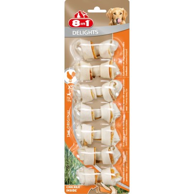 8in1 "Delights XS" (косточка с куриным мясом 7.5см 7шт) 8in1 "Delights XS" (косточка с куриным мясом 7.5см 7шт)