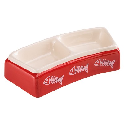 Ferplast Миска керамическая двойная для кошекLIRA, 230 мл, 23 x 11 x h 4,5 см Ferplast Миска керамическая двойная для кошекLIRA, 230 мл, 23 x 11 x h 4,5 см