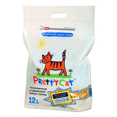 PrettyCat "Wood granules" наполнитель древесный 12л PrettyCat "Wood granules" наполнитель древесный 12л